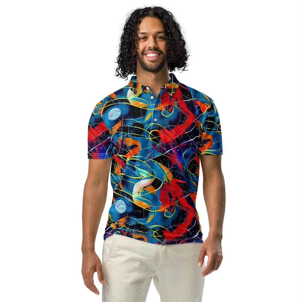 Astral Shatter on Men's Slim Fit Polo Shirt — Front