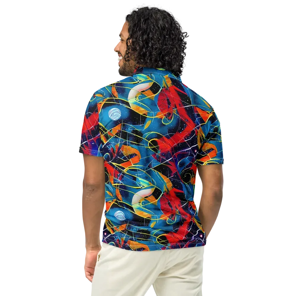 Astral Shatter on Men's Slim Fit Polo Shirt — Back