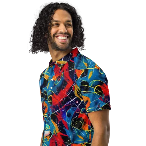 Astral Shatter on a Men's Slim Fit Polo Shirt