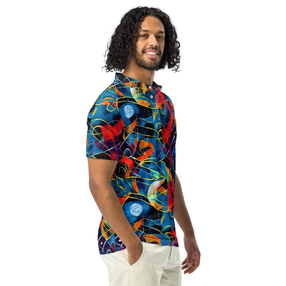 Astral Shatter on Men's Slim Fit Polo Shirt — Right Front