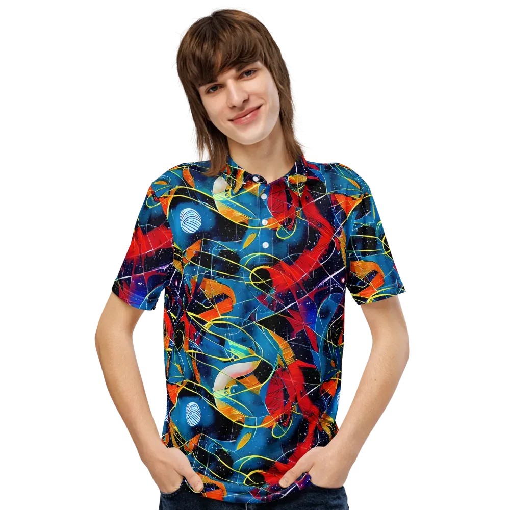 Astral Shatter on Men's Slim Fit Polo Shirt — Front