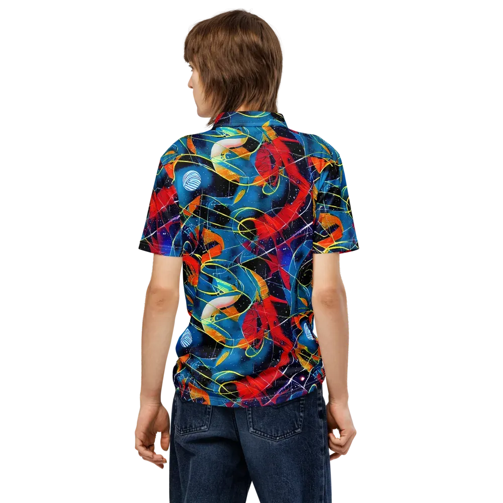 Astral Shatter on Men's Slim Fit Polo Shirt — Back