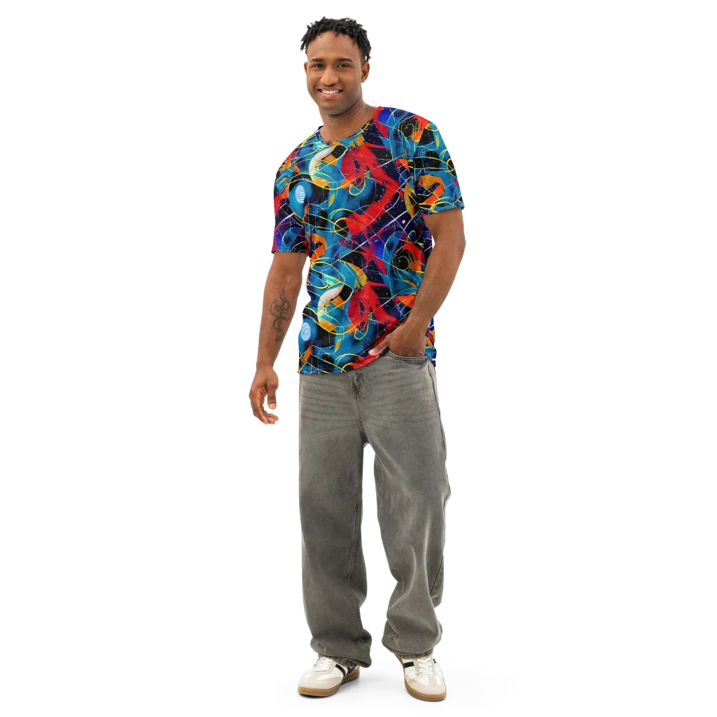 Astral Shatter on Men's Cotton Crew Neck T-Shirt — Front