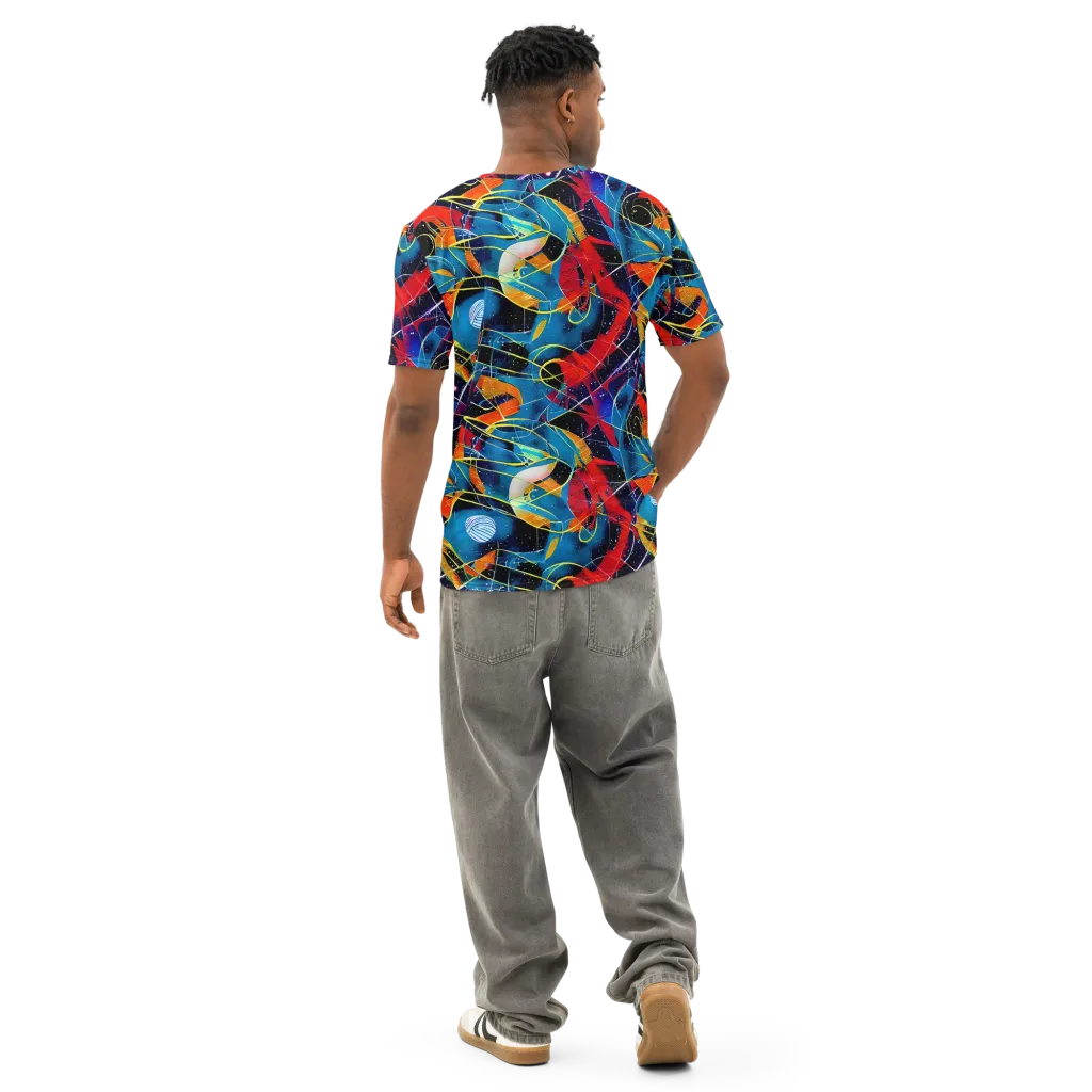 Astral Shatter on Men's Cotton Crew Neck T-Shirt — Back