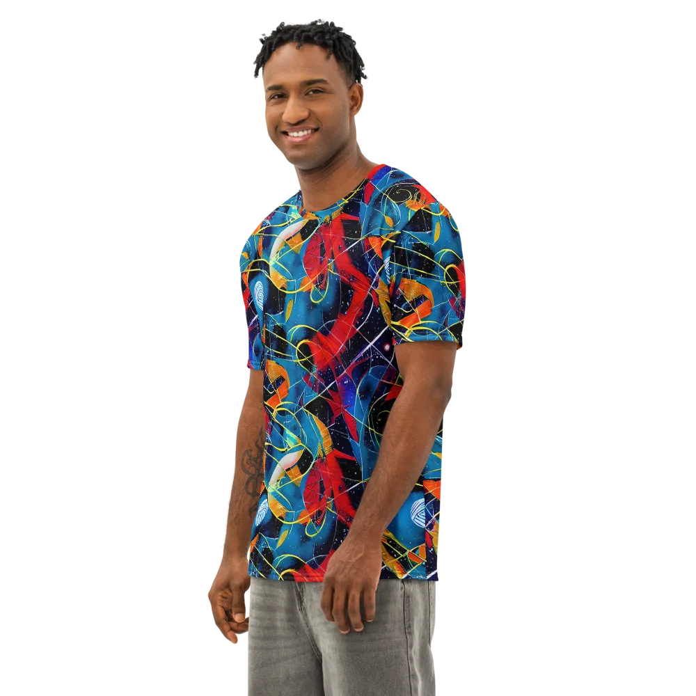 Astral Shatter on Men's Cotton Crew Neck T-Shirt — Left Front