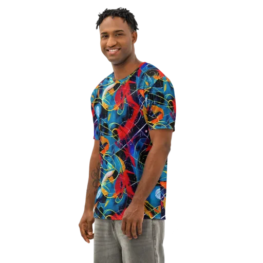 Astral Shatter on a Men's Cotton Crew Neck T-Shirt