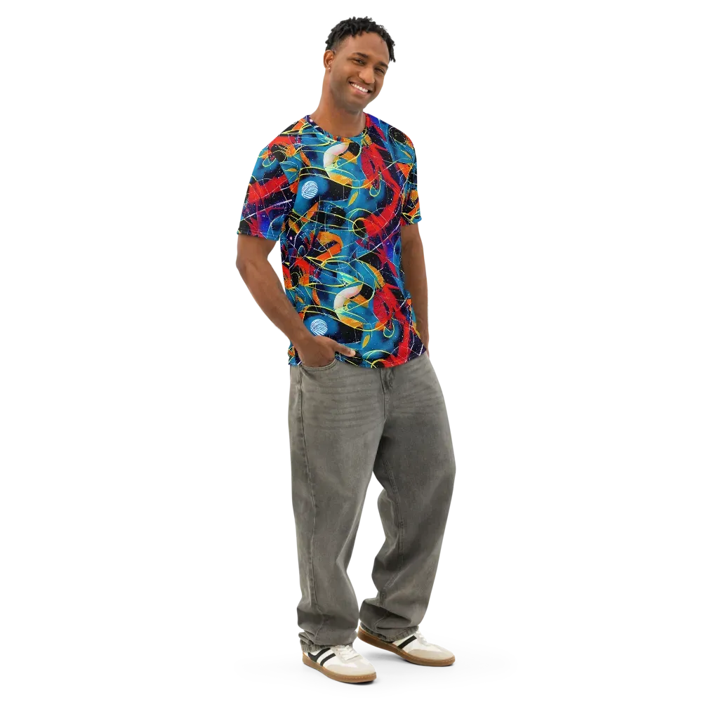Astral Shatter on Men's Cotton Crew Neck T-Shirt — Right Front