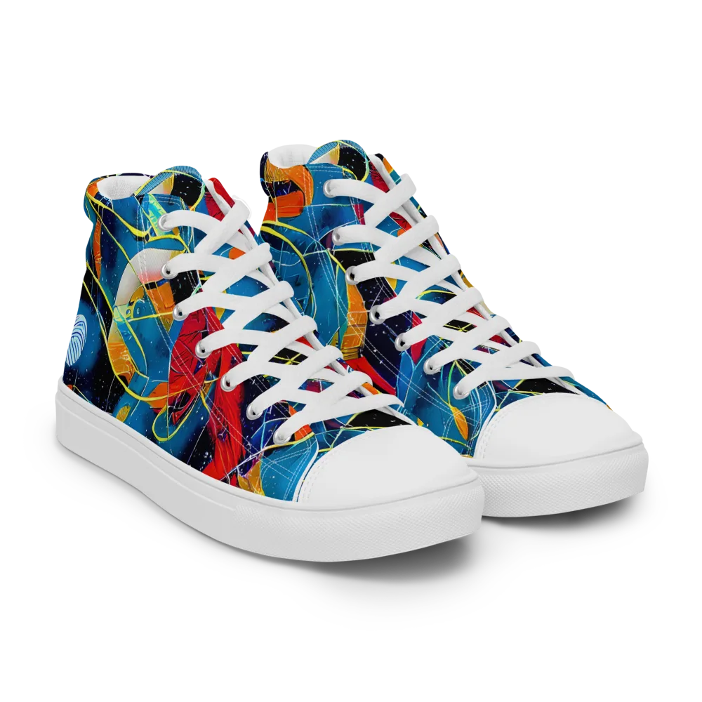 Astral Shatter on Men's High Top Canvas Shoes — Right Front