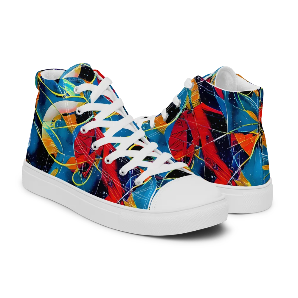Astral Shatter on Men's High Top Canvas Shoes — Right