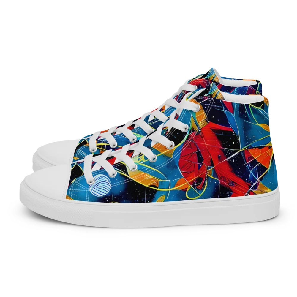 Astral Shatter on Women's High Top Canvas Shoes — Left