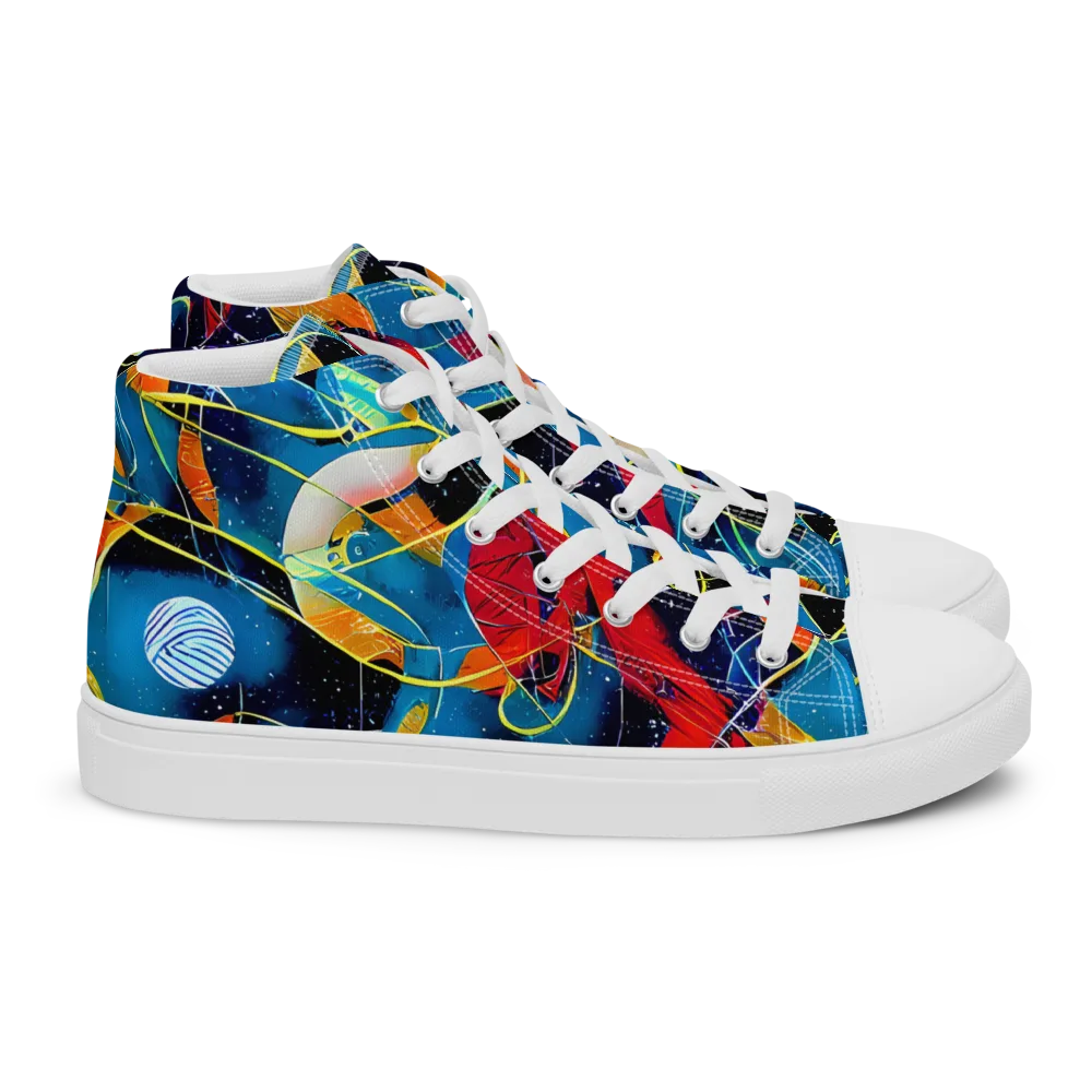 Astral Shatter on Women's High Top Canvas Shoes — Right
