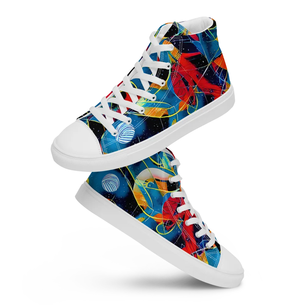 Astral Shatter on Women's High Top Canvas Shoes — Front