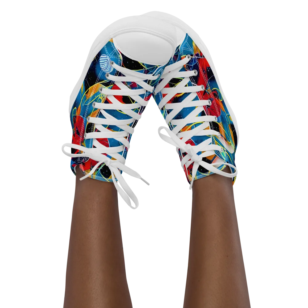 Astral Shatter on Women's High Top Canvas Shoes — Front