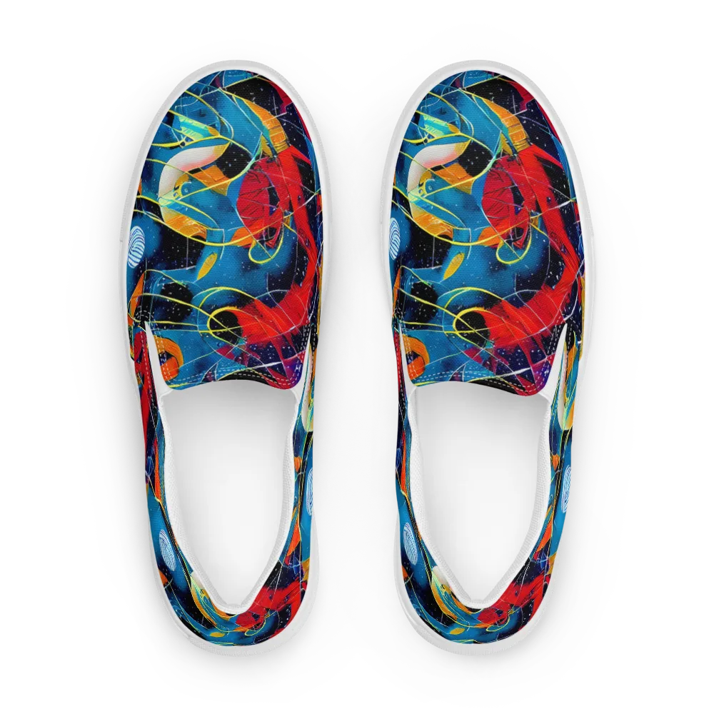 Astral Shatter on Men's Slip-On Canvas Shoes — Front
