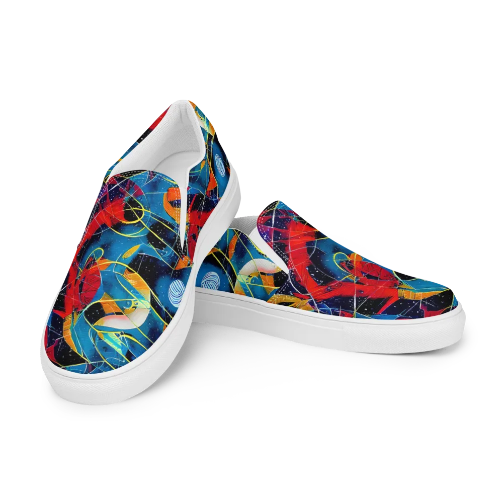 Astral Shatter on Men's Slip-On Canvas Shoes — Left Front