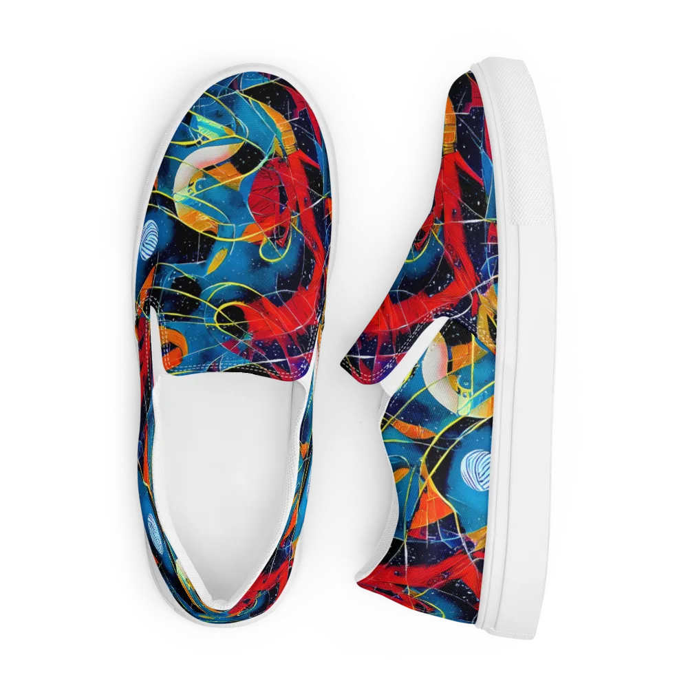 Astral Shatter on Men's Slip-On Canvas Shoes — Front