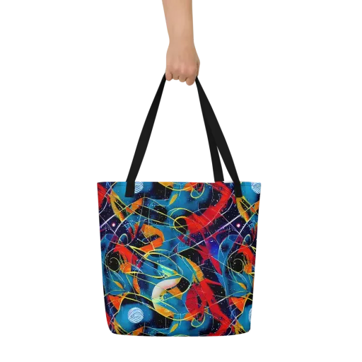 Astral Shatter on a Large Tote Bag W/ Pocket