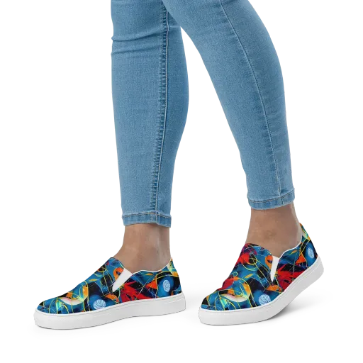Astral Shatter on a Women's Slip-On Canvas Shoes