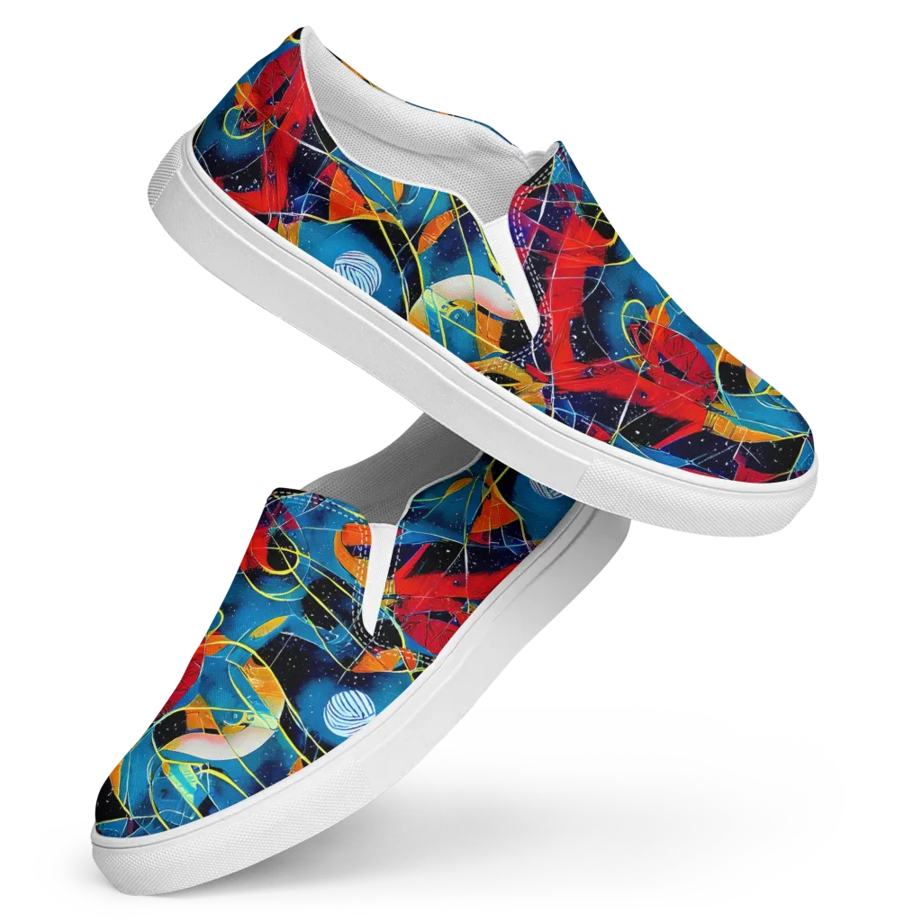 Astral Shatter on Women's Slip-On Canvas Shoes — Front