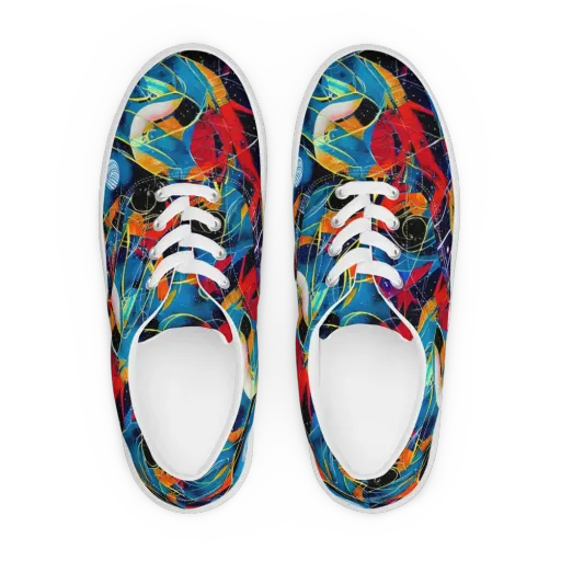 Astral Shatter on a Men's Lace-Up Canvas Shoes