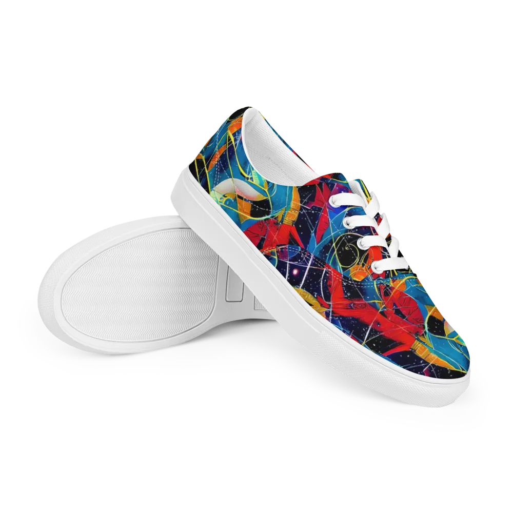 Astral Shatter on Men's Lace-Up Canvas Shoes — Right Front