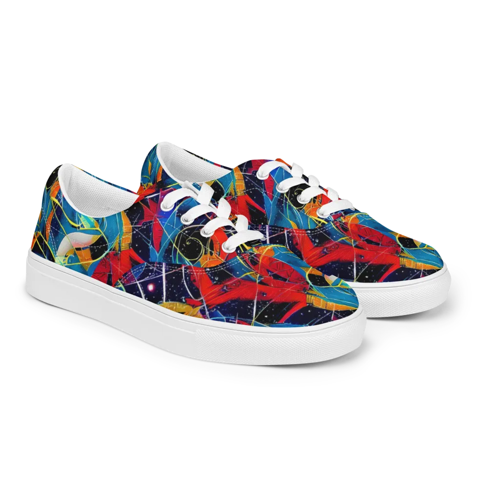 Astral Shatter on Men's Lace-Up Canvas Shoes — Right Front