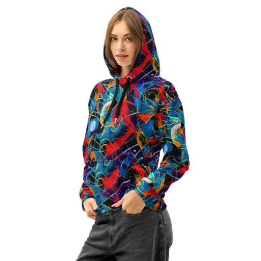 Astral Shatter on a Cotton Hoodie