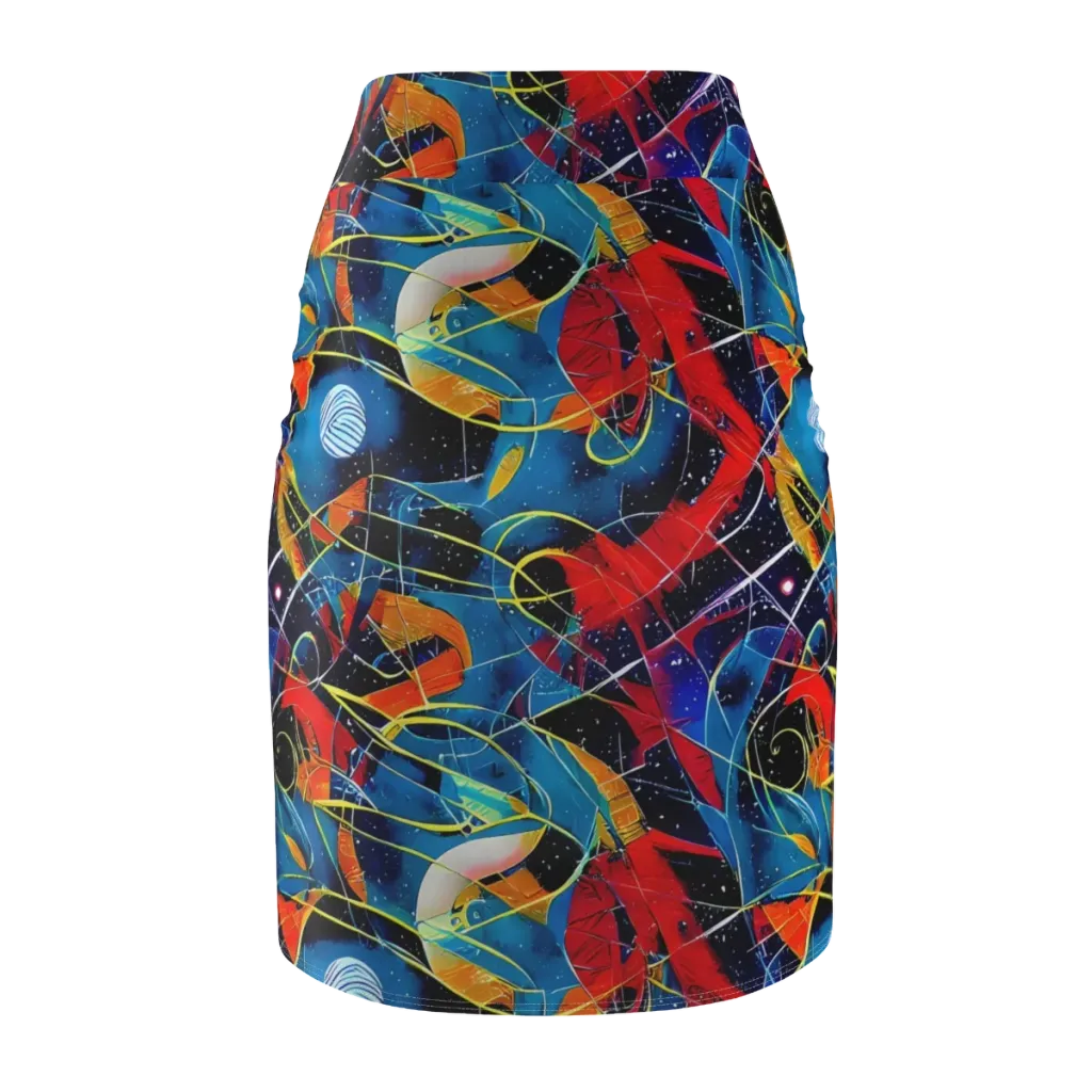 Astral Shatter on Pencil Skirt — Back