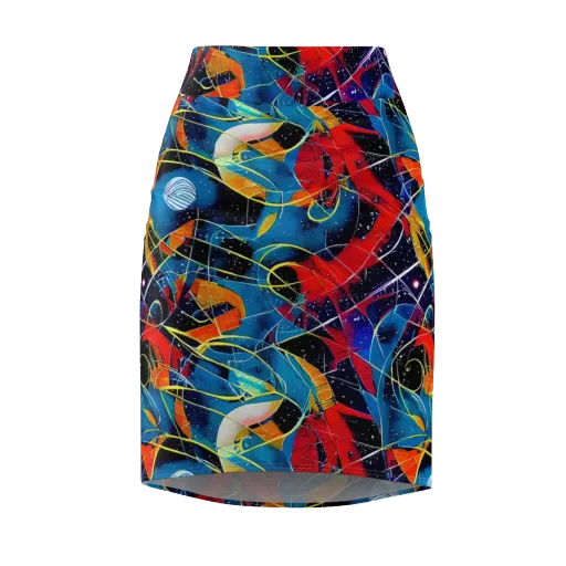 Astral Shatter on a Pencil Skirt
