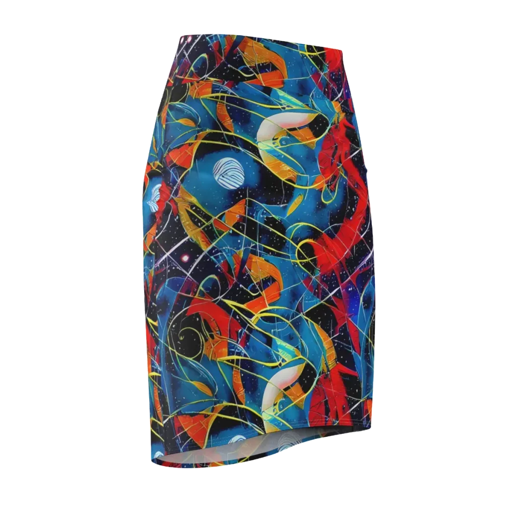 Astral Shatter on Pencil Skirt — Front Side