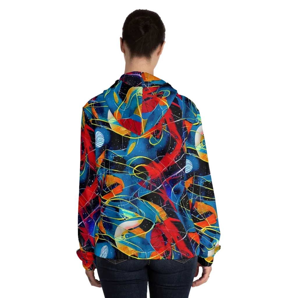 Astral Shatter on Women's Full-Zip Hoodie — Back On Person