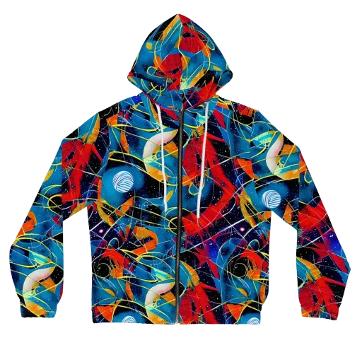 Astral Shatter on a Women's Full-Zip Hoodie