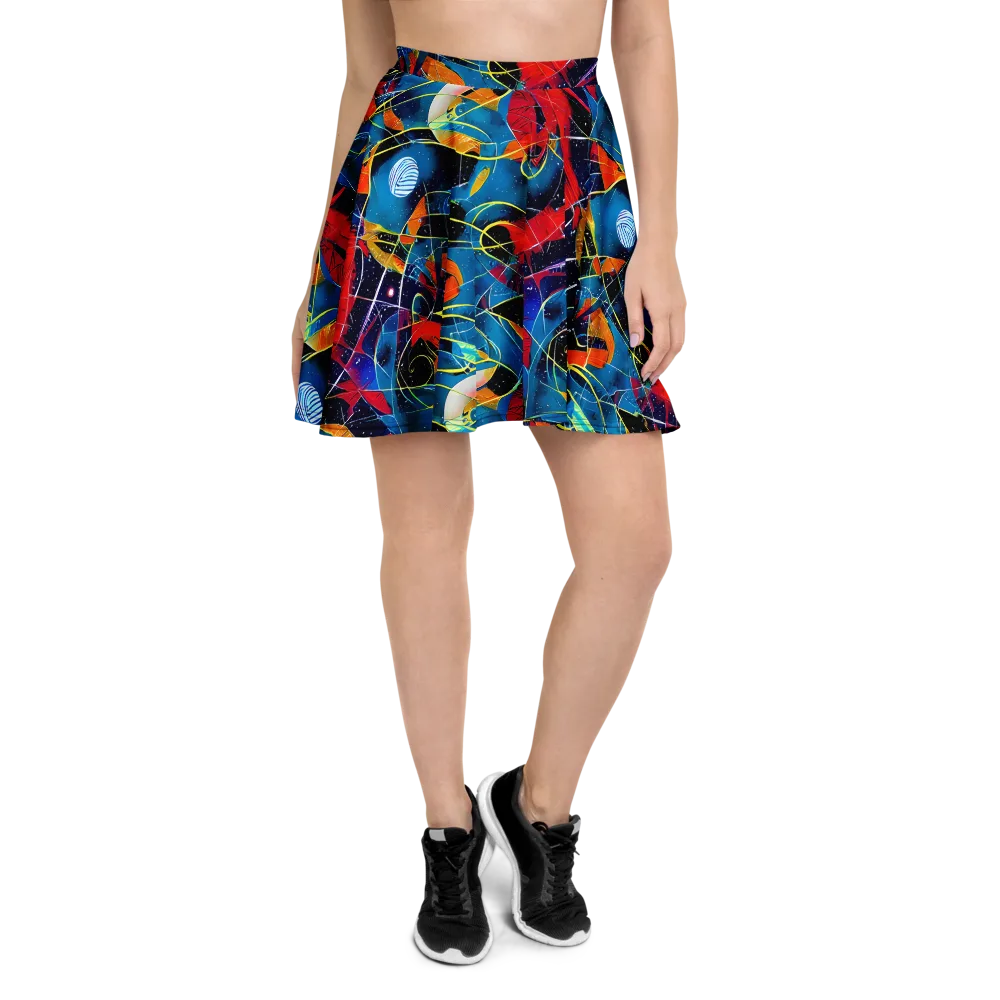 Astral Shatter on Skater Skirt — Front