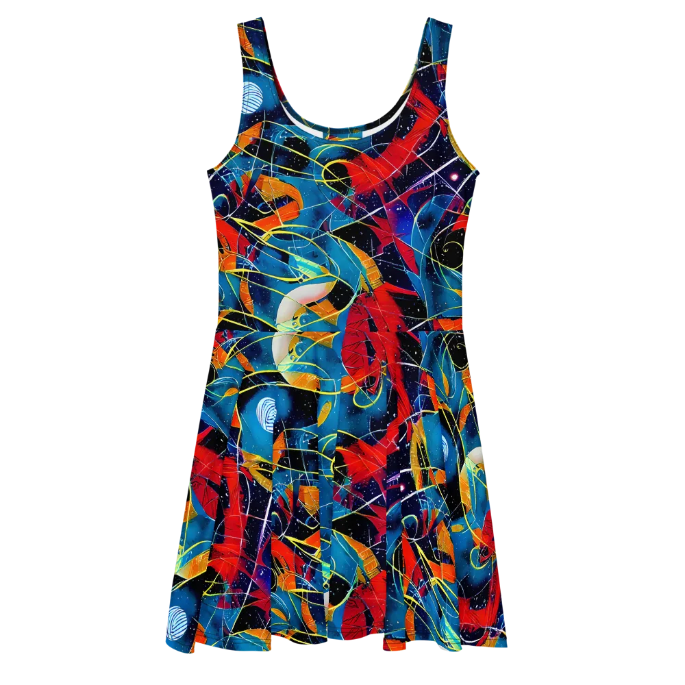 Astral Shatter on Skater Dress — Front