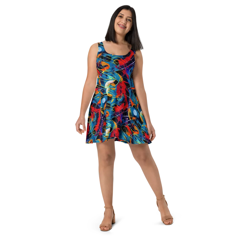 Astral Shatter on Skater Dress — Front