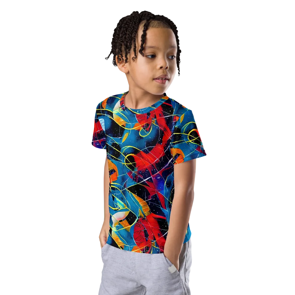 Astral Shatter on Kids Crew Neck T-Shirt — Left Front