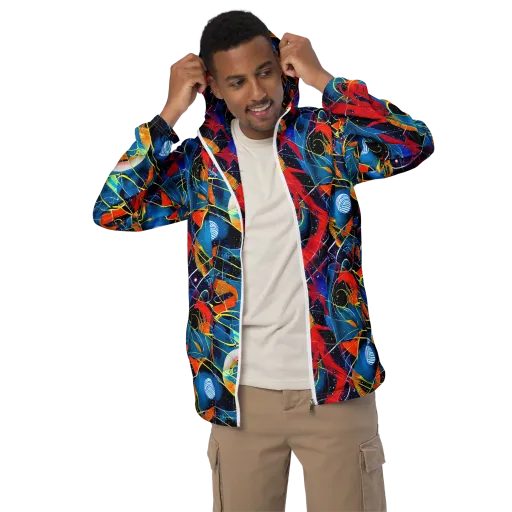 Astral Shatter on a Men's Windbreaker