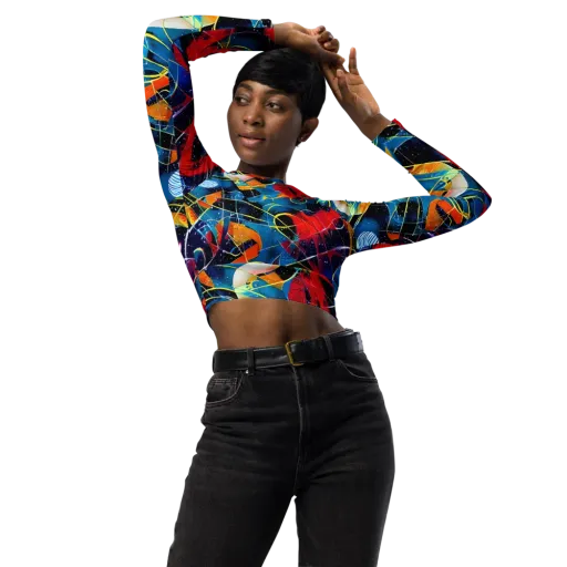 Astral Shatter on a Long Sleeve Crop Top