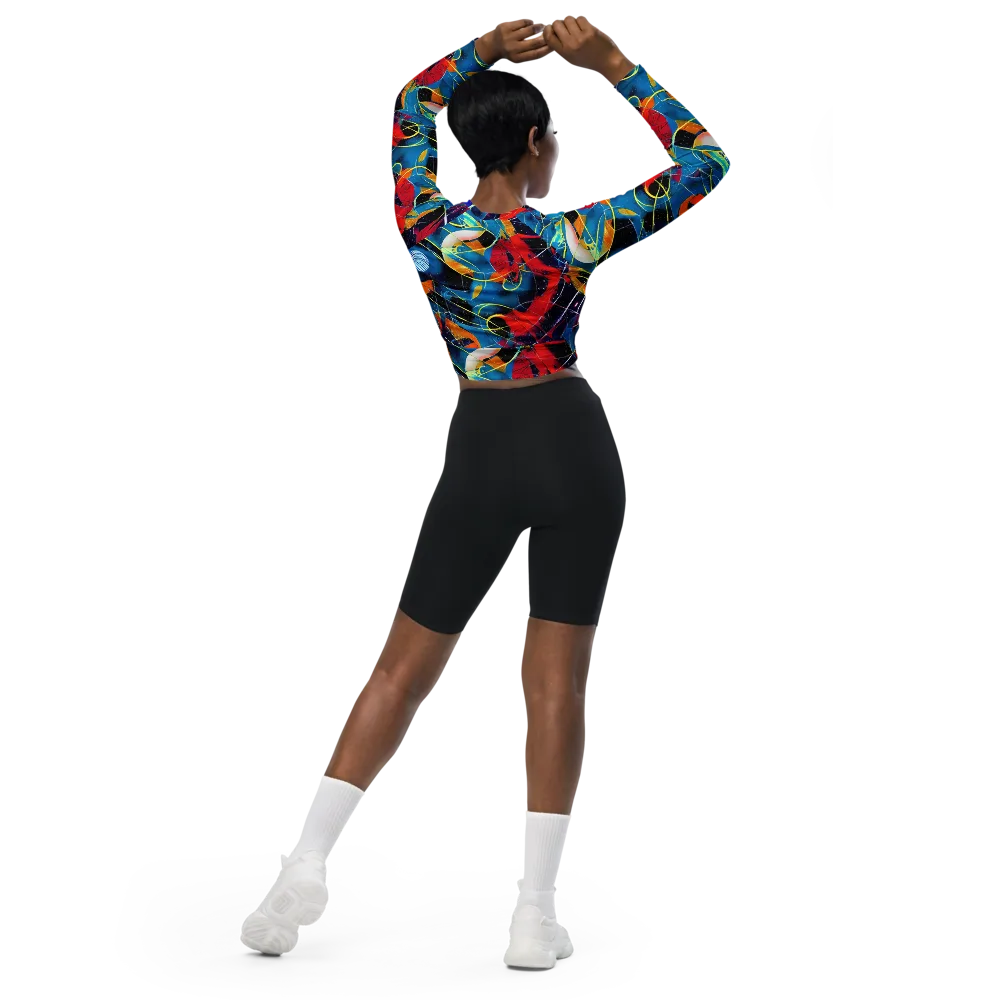 Astral Shatter on Long Sleeve Crop Top — Back