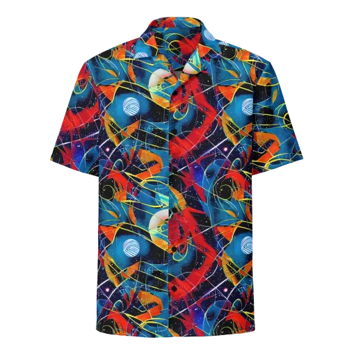 Astral Shatter on a Button Shirt