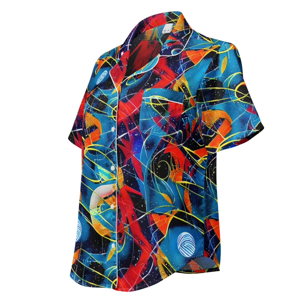 Astral Shatter on Women's Short Sleeve Pajama Top — Left Front