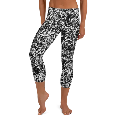 Midnight Static on a Capri Leggings
