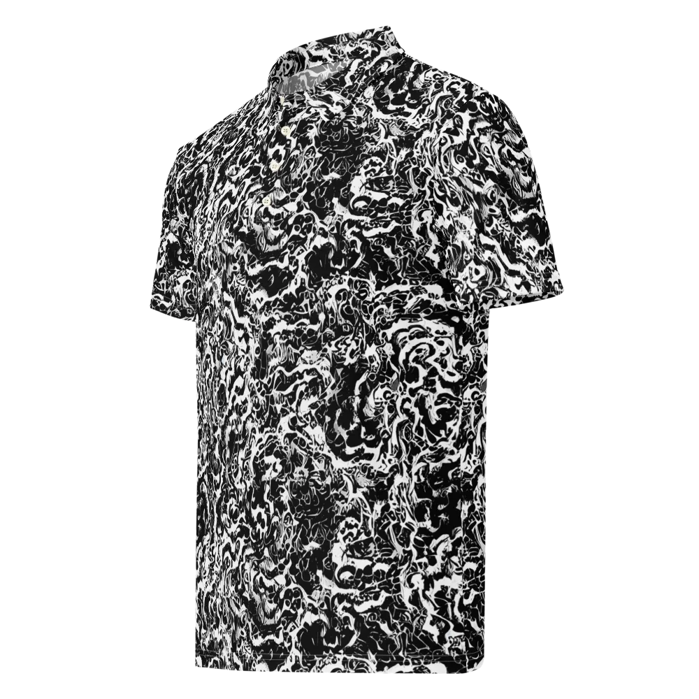 Midnight Static on Men's Slim Fit Polo Shirt — Left Front