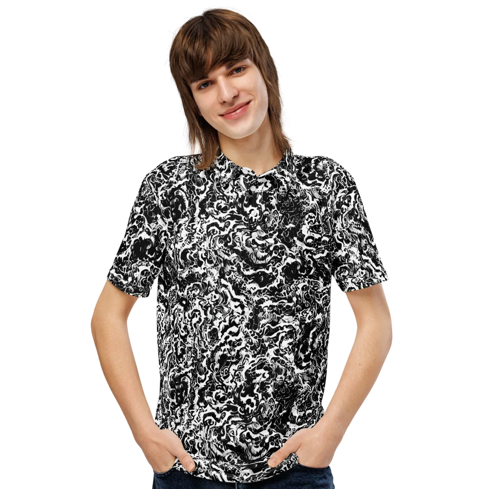Midnight Static on Men's Slim Fit Polo Shirt — Front