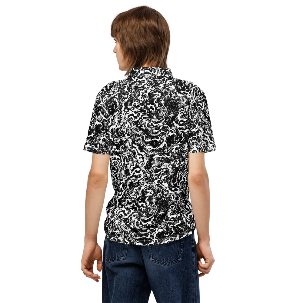 Midnight Static on Men's Slim Fit Polo Shirt — Back