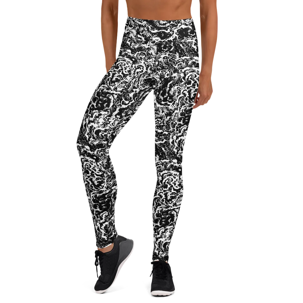 Midnight Static on Yoga Leggings — Front