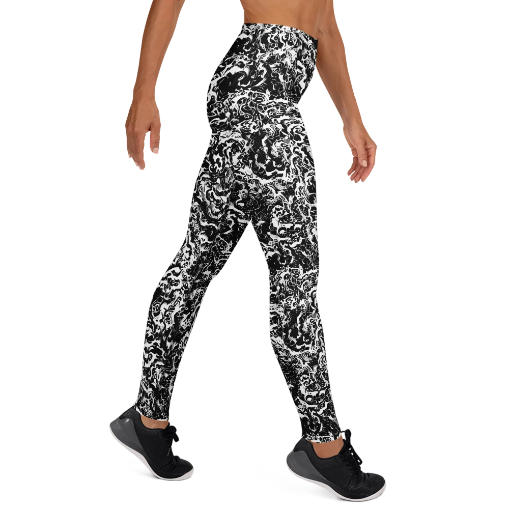 Midnight Static on Yoga Leggings — Right