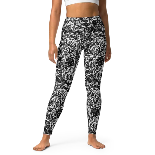 Midnight Static on a Yoga Leggings