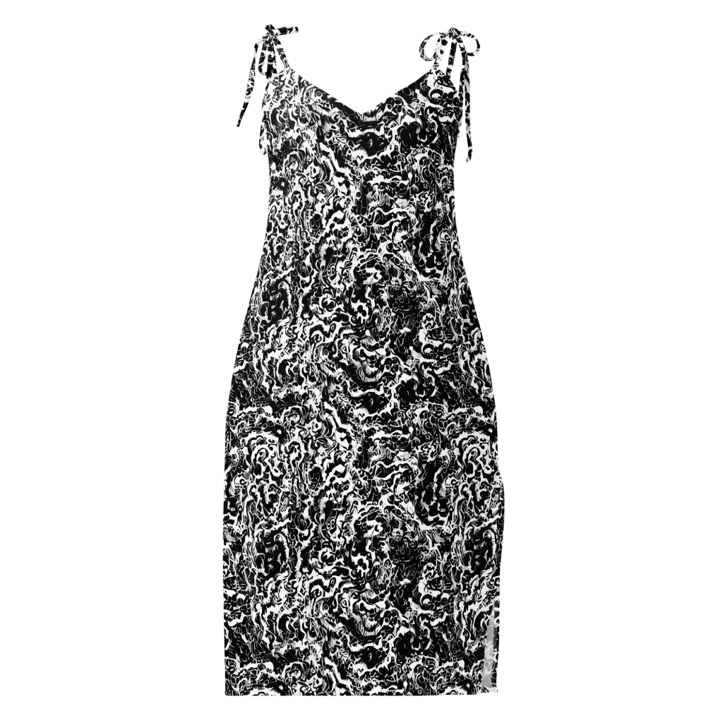 Midnight Static on Slip Dress — Front