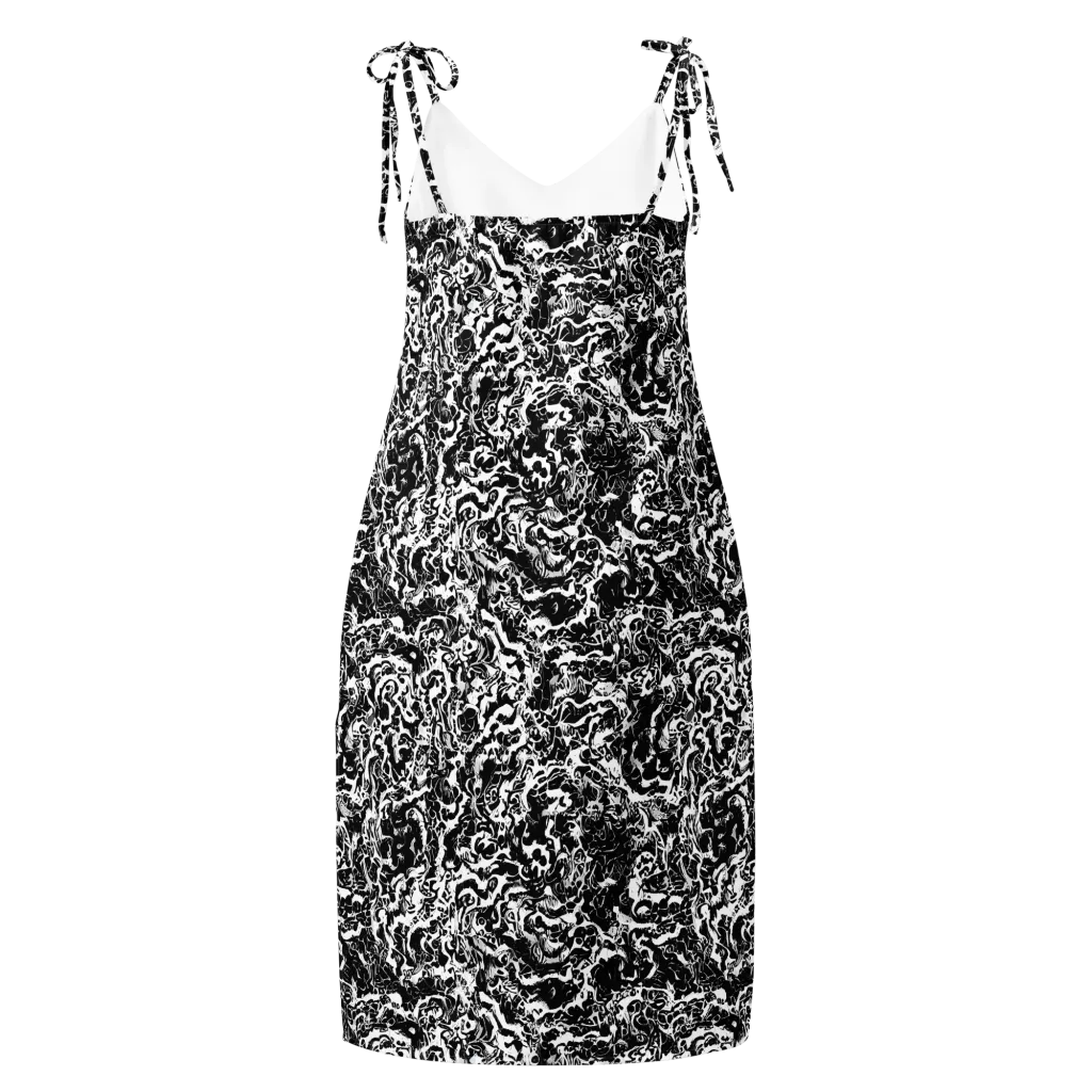 Midnight Static on Slip Dress — Back